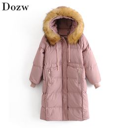 Thicken Warm Solid Hooded Long Coat Women Winter Zipper Lace Up Casual Parkas Coats Wide Waisted Sleeve Jacket Veste Femme 210515