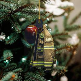 Christmas Decorations Custom Name Firefighter For Home Ornament Hanging Pendants Xmas Tree Decor H7j7
