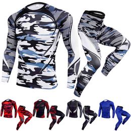 Outdoor Mens Sets Fitness Quick-drying Men Outfit Set Basketball Running Fitness Clothes Sports Suit Autumn Clothing Top+Legging G0918