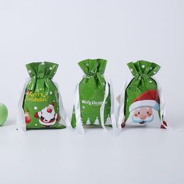 Christmas Drawstring Candy Wrap gifts Aluminium foil Organiser Gift Favour holder bags Pack business promotion wholesale package bag Pouches Reusable