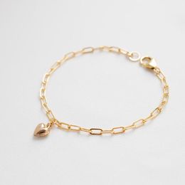 Gold Filled Heart-shaped Bracelet Handmade Jewelry Boho Charms Vintage Anklets for Women Bridesmaid Gift