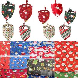 Wholesale 400pcs/lot 2021 Christmas holiday Dog Apparel Puppy Pet bandanas Collar scarf Bow tie Cotton Most Fashionable LS091 mixed 12 model