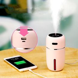 Portable Car Air Humidifiers Essential Oil Diffuser LED Mini USB Purifier Ultrasonic Aromatherapy Cool Mist Maker With Romantic Lights Auto Electronics For Home