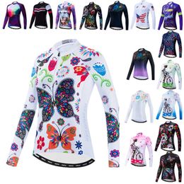 Weimostar Autumn Women's Cycling Jersey Long Sleeve Mountain Bike Clothing Maillot Ciclismo Pro Team Bicycle Jacket Tops Female H1020