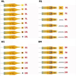 20PCs Disposable Tattoo Cartridge Needles Makeup 3RL/5RL/7RL/9RL/5M1/7M1/9M1/5RS/7RS/9RS for Microblading Machine 211229