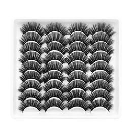 Thick Long 11-27mm False Eyelashes Curly Crisscross Handmade Reusable 18 Pairs 3D Fake Lashes Set Soft Light Eyelash Extensions 10 Models Makeup For Eyes