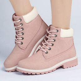 Snow Boots Fashion Women Ins Winter Ankle Pu Leather Fur Lining Platform Thick Sole Casual Shoes Ladies Motorcycles 2020