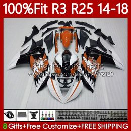 OEM Bodywork For YAMAHA Orange Shark YZFR3 YZF R3 R25 YZF-R25 2014-2018 Fairings 102No.157 YZF R 3 25 YZF-R3 2014 2015 2016 2017 2018 YZFR25 14 15 16 17 18 Injection mold Body