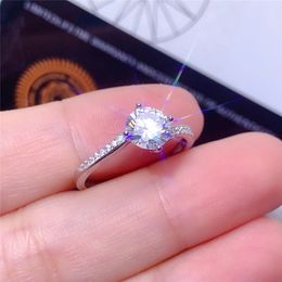 925 Sterling Silver White Snowflake Cut 1 ct D Color Diamond Test Passed Moissanite Ring Female Wedding Gift Silver 925 Jewelry