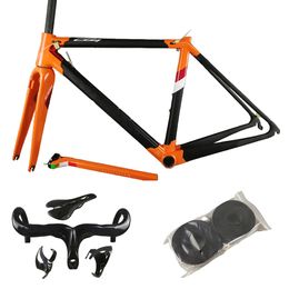 -Оранжевый черный T1100 глянцевый углеродное волокна дороги велосипедные рамки C64 рамка велосипедные фрейметы HandleABR седловые клетки клетки концепция V3RS
