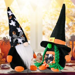 Halloween Party Decor Theme Terror Vampire Faceless Pumpkin Hat Doll Decorations For Home Event Dolls Pendant