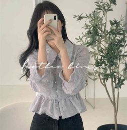 Oversize Women Blouses Spring Tops Femme Casual Lace Womens Blouse Fall Girls Shirt Long Sleeve Plus Size Blusas Autumn 210417
