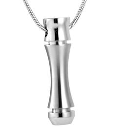 Wholesale silver cylindrical cremation urn pendant necklace to commemorate family ashes pendant Keepsake/mother, dad, daughter, son