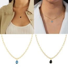 Colorful Zircon Pendants Necklace For Women 925 Sterling Silver Chains Choker INS Style Fashion Luxury Clavicle Collar