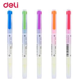 Highlighters Deli Dual Head Highlighter Pen With Invisible Ink School Cute Scribble Sign Marker Office Stationery Supply Fluorescent 40s619