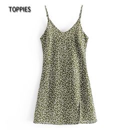 Toppies Summer Polka Dot Mini Dress Slim Sexy Camisole Dresses V-neck Sundress Female Vacation Clothes 210412