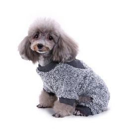 Dog Apparel Pet Plush Clothes Four Feet Cute Puppy Home Pajamas Cozy Set Supplies