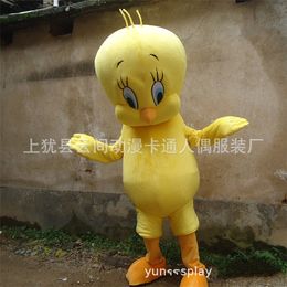 Mascot Costumes Yellow Chick Mascot Costume Adult Fancy Dress Cartoon Party Outfits Adult Size Bird Mascot Cartoon Character Carnival Costum