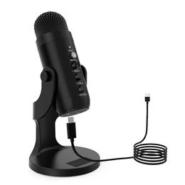 JD-900 USB Gaming Microphone For Zoom Video Meeting Online Class On PC Computer POP Filter Condenser Desktop Mic With Gain Control