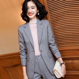 professional plus size women's jacket Female Blazer Autumn and winter high quality slim ladies suit Casual trousers 210527