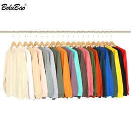 BOLUBAO Fashion Brand Men Long Sleeve T-Shirt O-Neck Solid Color Tee Shirt Casual Wild Cotton T Shirts Male 210629