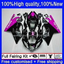 Bodywork For Aprilia RV60 RSV 1000 R 1000R RSV1000R Mille 03-06 Body 9No.128 RSV1000RR 2003 2004 2005 2006 RSV1000 RSV-1000 R RR 03 04 05 06 MOTO Fairing Pink black hot Kit