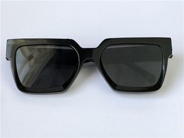 -Design Sonnenbrillen Männer quadratisch schwarzer Rahmen Blau Objektiv Farbe Top-Qualität Sommer Outdoor Avantgarde UV400 Eyewear