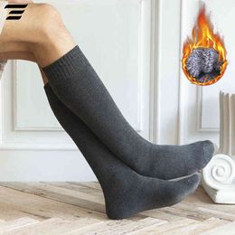 6PCS=3Pairs Men's Winter Compression Stocking Warm Knee High Long Leg Terry Thicken Cover Calf Socks Size 38-44