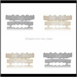 grillz for men UK - Hip Hop Jewelry Mens Diamond Grillz Teeth Pandora Style Charms Gold Luxury Designer Iced Out Rapper Men Fashion Accessories 114 7Kxh G Qnmt6