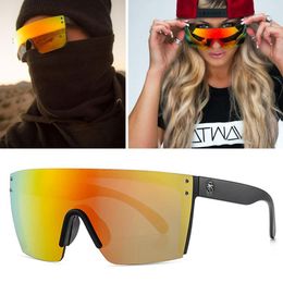 Sunglasses 2021 High Quality Luxur Heat Wave Men Women Brand Design Square Conjoined Lens Sun Glasses UV400 Original Case1736