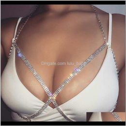 Belly Chains Jewellery Drop Delivery 2021 Womens Fashion Sexy Hollow Diamond Bikini Chest Strong Body Chain Holiday Gift Bx5Hn