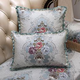 Cushion/Decorative Pillow Beige Blue Lace Cushion Cover European Style Woven For Home Decoration Sofa Bed 50x50cm/30x50cm