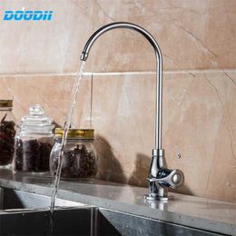 DooDii 1/4" Brass Water Purifier Faucet Reverse Osmosis RO Drinking Water Filter Faucet External Chrome Plating 211108
