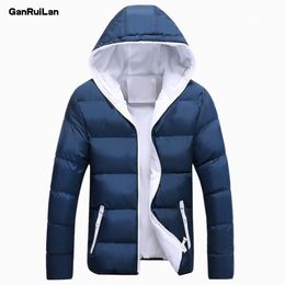 Men Winter Casual Hooded Thick Padded Jacket Zipper Slim Men And Women Coats Men Parka Outwear Warm JK18053 210518