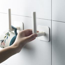 Hooks & Rails 2pcs L Type Strong Self Adhesive Door Wall Hangers Suction Heavy Load Rack Cup Sucker For Kitchen Bathroom