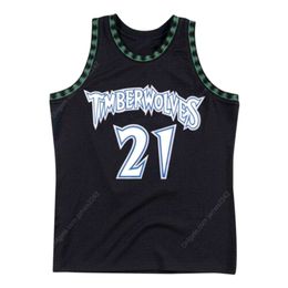 Custom Retro Garnett #21 Kevin Basketball Jersey Stitched Black Size S-4XL Any Name And Number Top Quality Jerseys