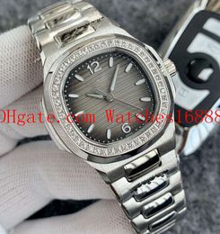 Top Quality Diamond Bezel Womens Automatic Movement Watch 35mm Blue Dial Classic 7118/1200A Transparent Back Ladies Wristwatches
