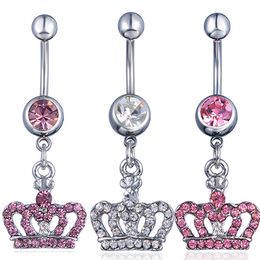 YYJFF D0370 Crown Belly Navel Button Ring Mix Colours