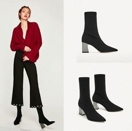 Mulheres moda confortável preto camurça couro tornozelo botas senhora legal outono inverno alto salto alto martin botas botas 87g9 #