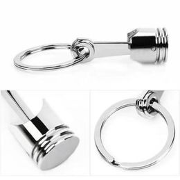 Zinc Alloy Metal Piston Car Keychain Keyfob Engine Fob Key Chain Ring keyring Silver creative gift