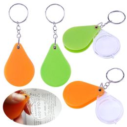Microscope Foldable Keychain Pocket Magnifier 10X Colourful Magnifying Glass Portable Mini Magnifiers Reading Jewellery Loupe Small Items Lupa 1035