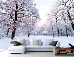 Wallpapers 3d Mural Wallpaper Po Custom Winter Snow Background Wall Home Decoration