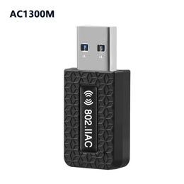 AC1300Mbps Dual Band USB WiFi Adapter 2.4G 5.8G AC 1300M Wireless Mini Network Card Dongle Wi-fi Receiver Antenna