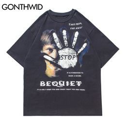 Oversized Tees Shirts Streetwear Creative Punk Rock Gothic Tshirts Harajuku Casual Cotton Loose Fashion Tops 210602