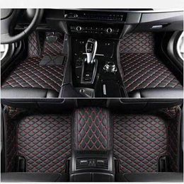 Luxury Surround Car Floor Mats for Mercedes-Benz C-Class 2014-2020 Left Rudder Black PU Leather Protection Mat Set Carpers