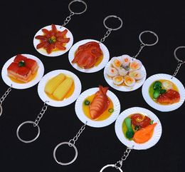 Simulation Food Keychain 5cm Plate small House Toys Creative Dishware Foo d Pendant Key Chain party gift