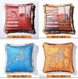 Luxury pillow case designer Signage tassel 20 carriage geometry patterns printting pillowcase cushion cover 45*45cm for 4 seasons decorative Christmas gift
