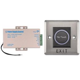 Smart Home Control Infrared Sensor Switch No Contact Contactless Switches Door Release Exit Button & DC 12V 5A Access Power Supply