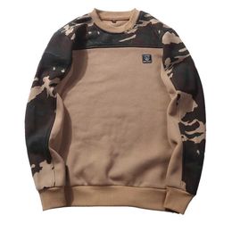 Camouflage Men's Oversized Pullovers Long Sleeve Shirt Hip Hop Streetwear Sweaters Sweatshirts Skateboard Unisex Pullover Blouse Y0907