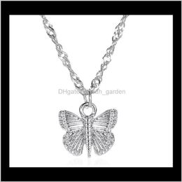 & Pendants Drop Delivery 2021 Alloy Butterfly Pendant Necklaces Sier Animal Necklace Fashion Women Jewelry For Girls Birthday Gifts Xofrn